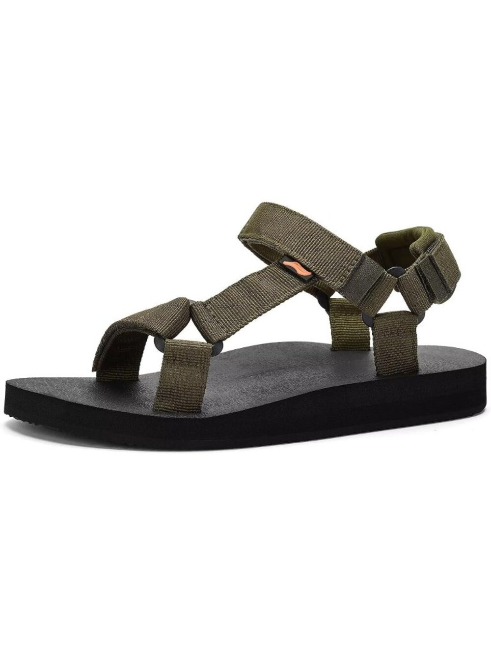 Women's Army Green Sandals Round Toe Yoga Mat Insole Outdoor Hiking Water Shoes